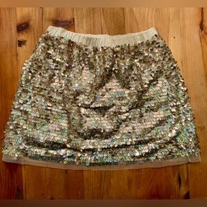 Crewcuts Shimmering Gold Sequin Skirt